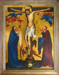 Tafelbild der "Kreuzigung Christi" (Vyssi Brod, 15. Jh)