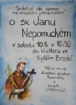 V SOBOTU 10. SRPNA 2019 V 16:30 - DIVADLO O SV. JANU NEPOMUCKÉM