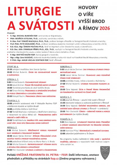 HOVORY O VÍŘE 2026