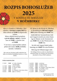BOHOSLUŽBY V KOSTELE SV. MIKULÁŠE V ROŽMBERKU