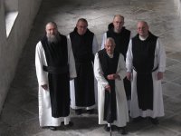 Monastic community in the cloister walk