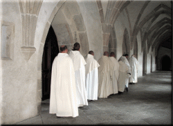 Procession of the monastic community in the cloister walk